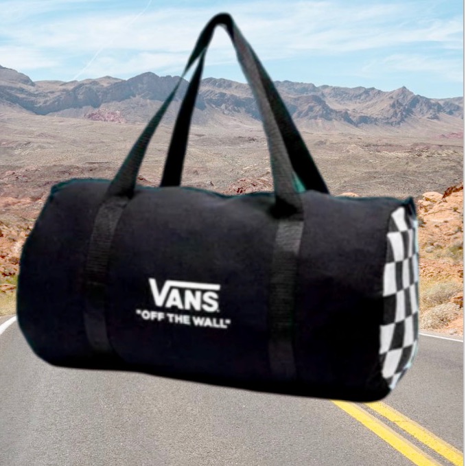 >Vanscollectors Duffel Bag Checker On Both Sides Authentic Unisex Brand New